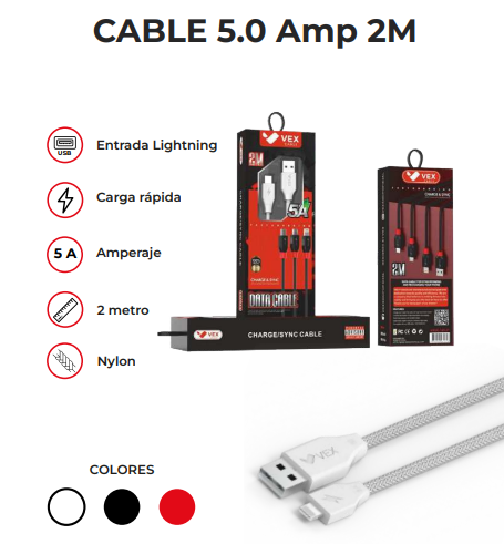 9-Cable 5.0 2M Tipo C / Lightning